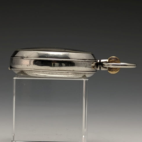 【整備済】1918年 アンティーク ヘブドマス 8日巻懐中時計 純銀ケース